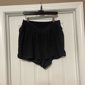 Aerie Black Athletic Shorts with Elastic Waistband